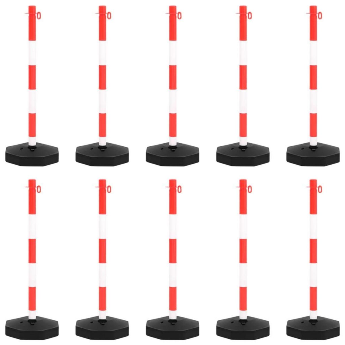VIDAXL Ensemble de poteaux a chaîne avec chaîne en plastique 10 m