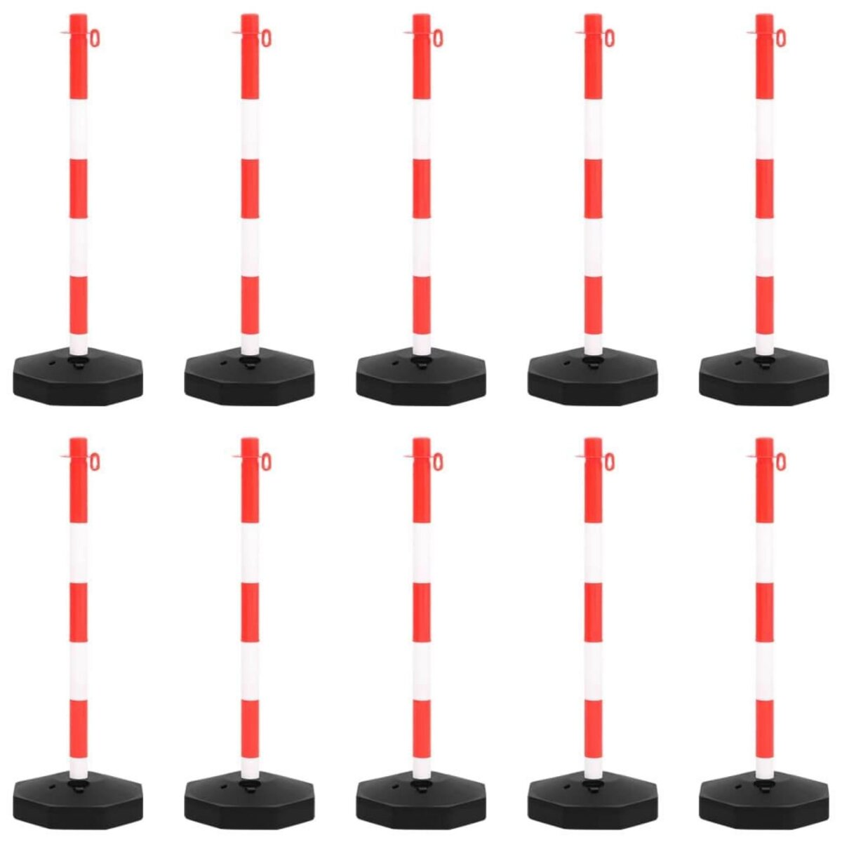 VIDAXL Ensemble de poteaux a chaîne avec chaîne en plastique 10 m