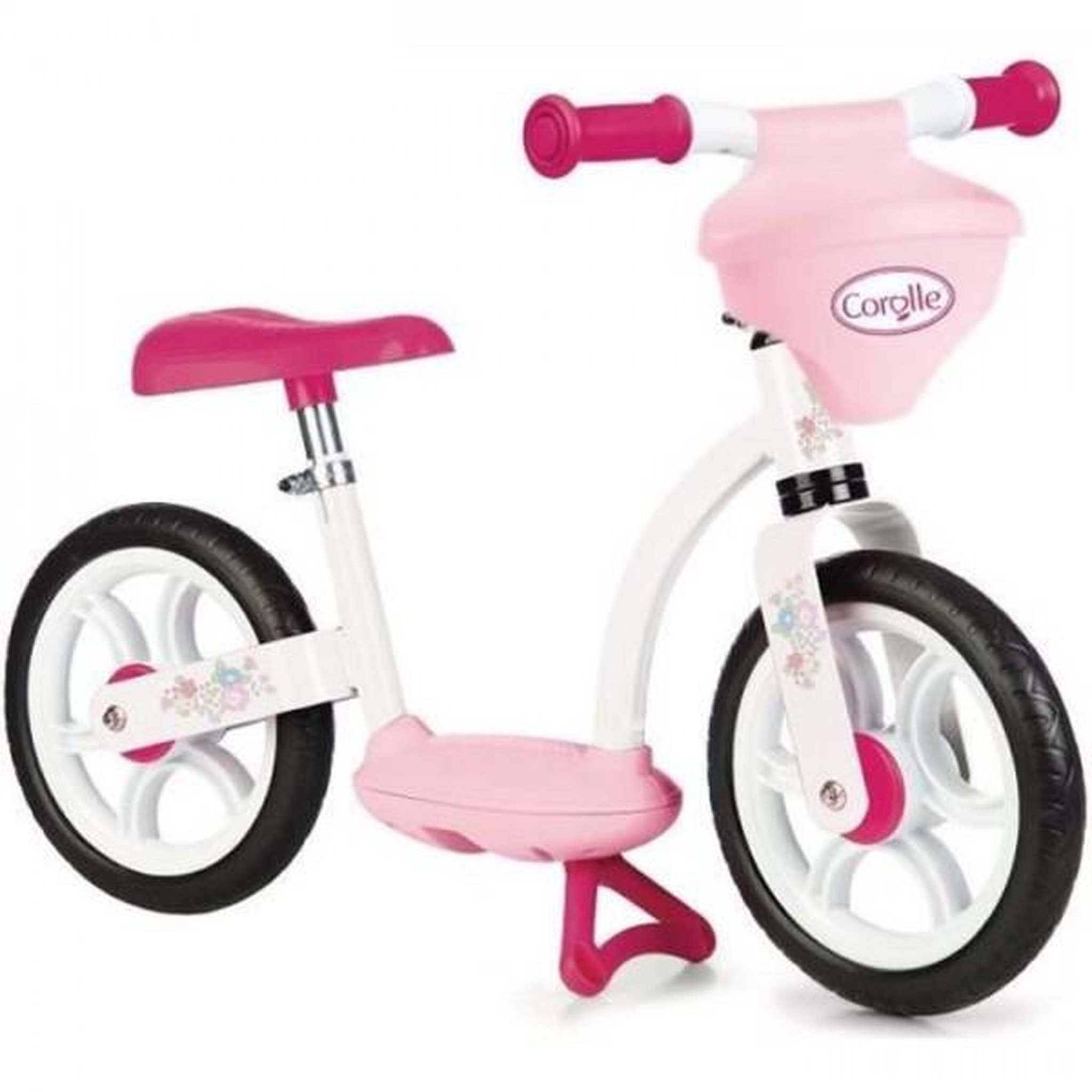 SMOBY Draisienne Velo  - SMOBY - Corolle - Rose - 2 roues - Porte-poupon intégré