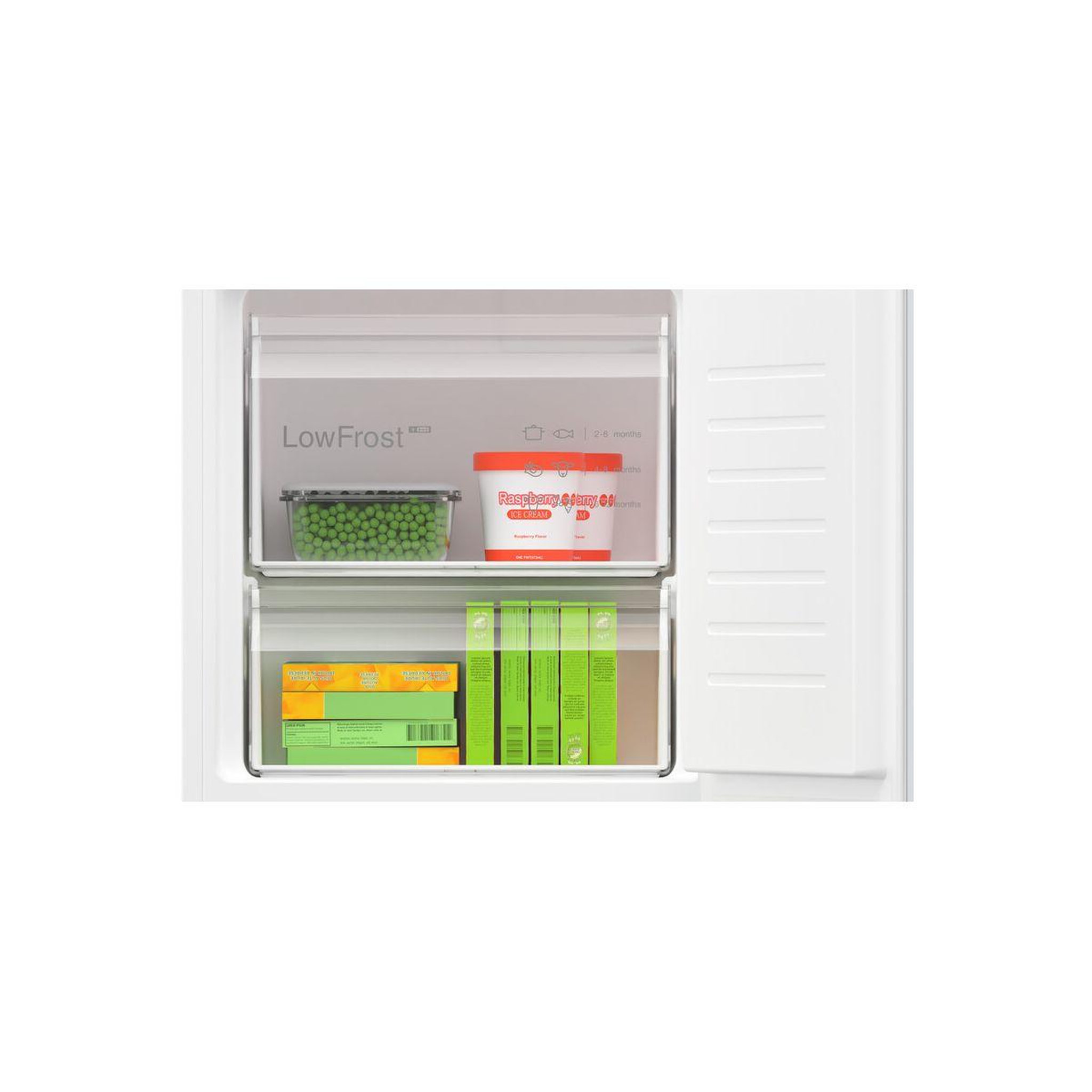 Voir la diapositive 5 : BOSCH Réfrigérateur combiné encastrable KIV87MSEO Serenity Eco Airflow