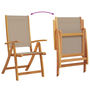 Voir la diapositive 4 : VIDAXL Chaises pliables de jardin lot de 4 bois d'acacia et textilene