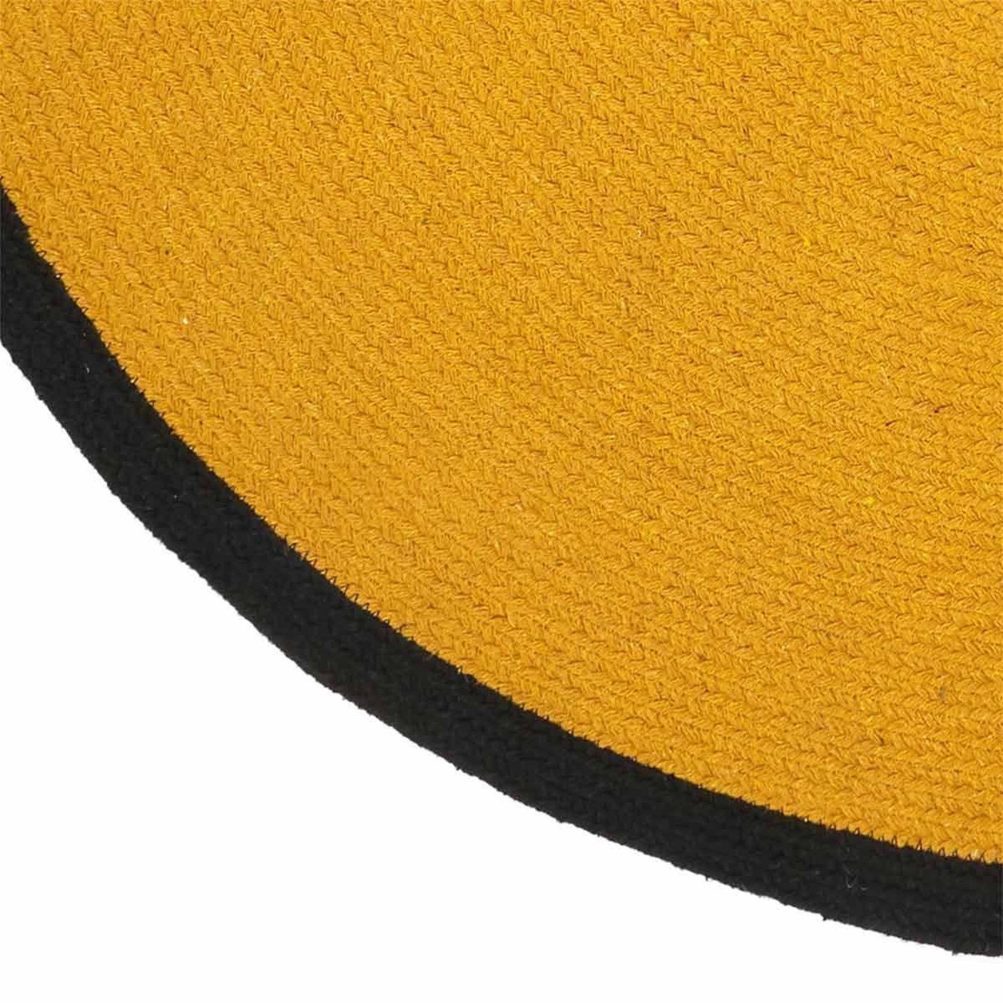 Voir la diapositive 2 : The Home Deco Factory Tapis rond en coton  bord  120cm moutarde & noir