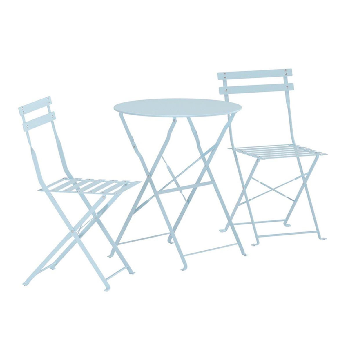 Paris Prix Ensemble Table de Jardin & 2 Chaises  Tao  71cm Bleu