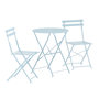 Voir la diapositive 1 : Paris Prix Ensemble Table de Jardin & 2 Chaises  Tao  71cm Bleu
