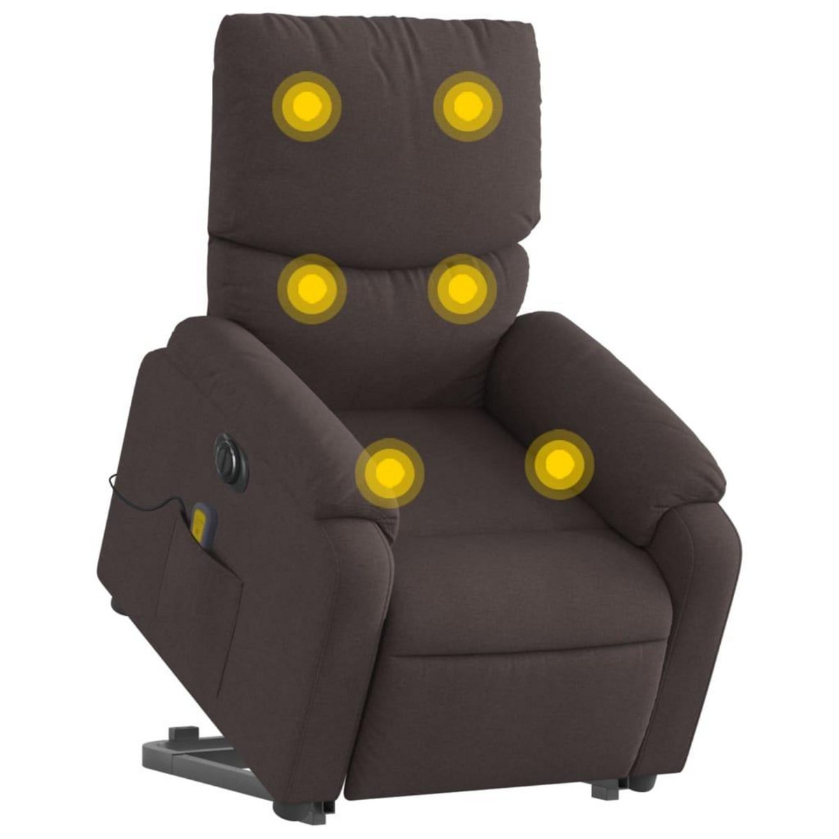 VIDAXL Fauteuil inclinable de massage electrique Marron fonce Tissu