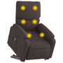 Voir la diapositive 3 : VIDAXL Fauteuil inclinable de massage electrique Marron fonce Tissu