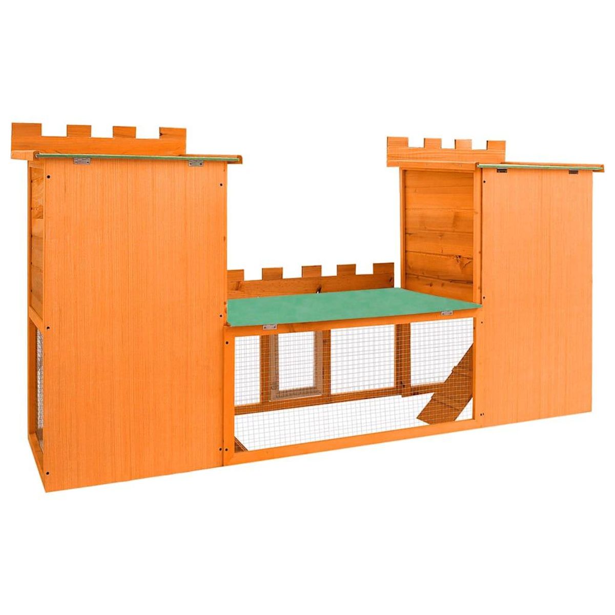 VIDAXL Clapier large d'exterieur avec maison double