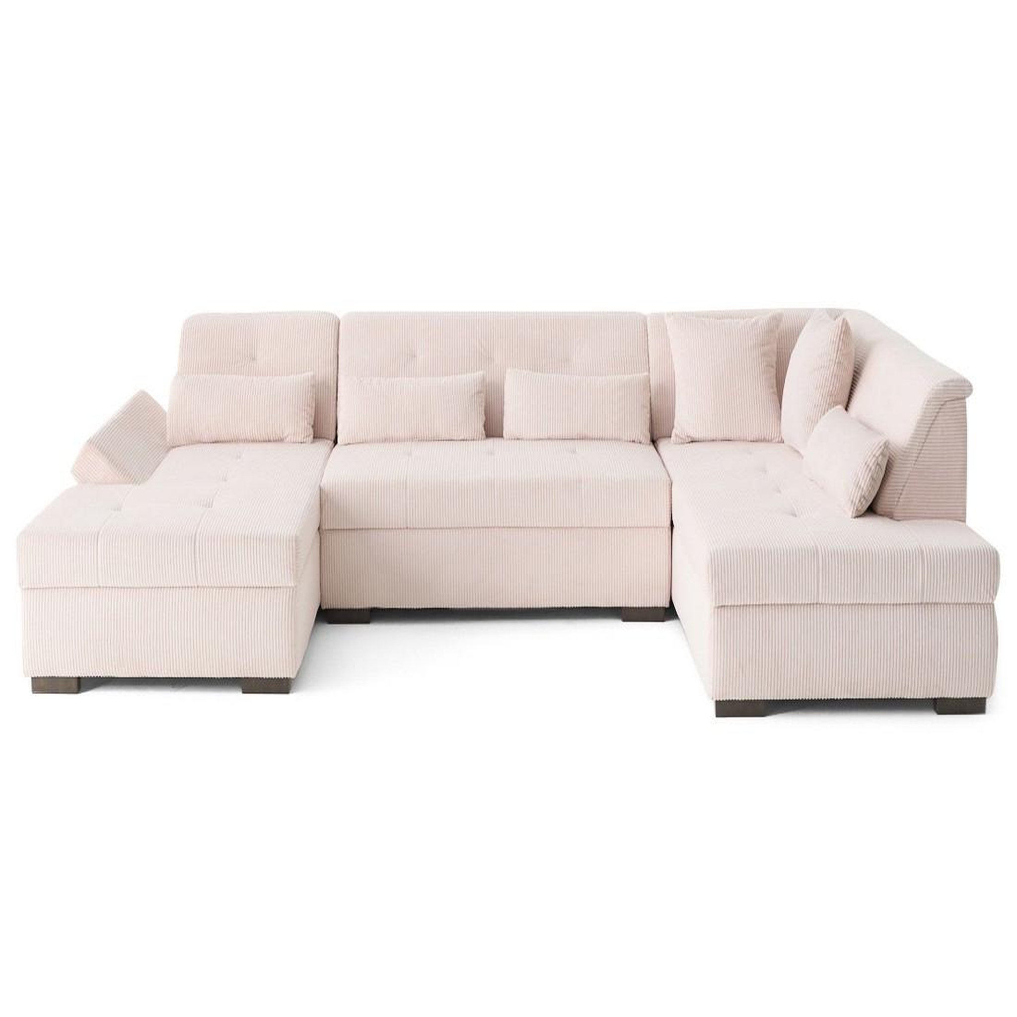 BEST MOBILIER Vermont - canapé panoramique d'angle droit 7 places en velours côtelé. Coloris disponibles : Gris, Noir, Marron, Bleu, Orange, Beige, Vert