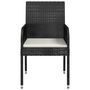 Voir la diapositive 5 : VIDAXL Chaises de jardin lot de 4 avec coussins Resine tressee Noir