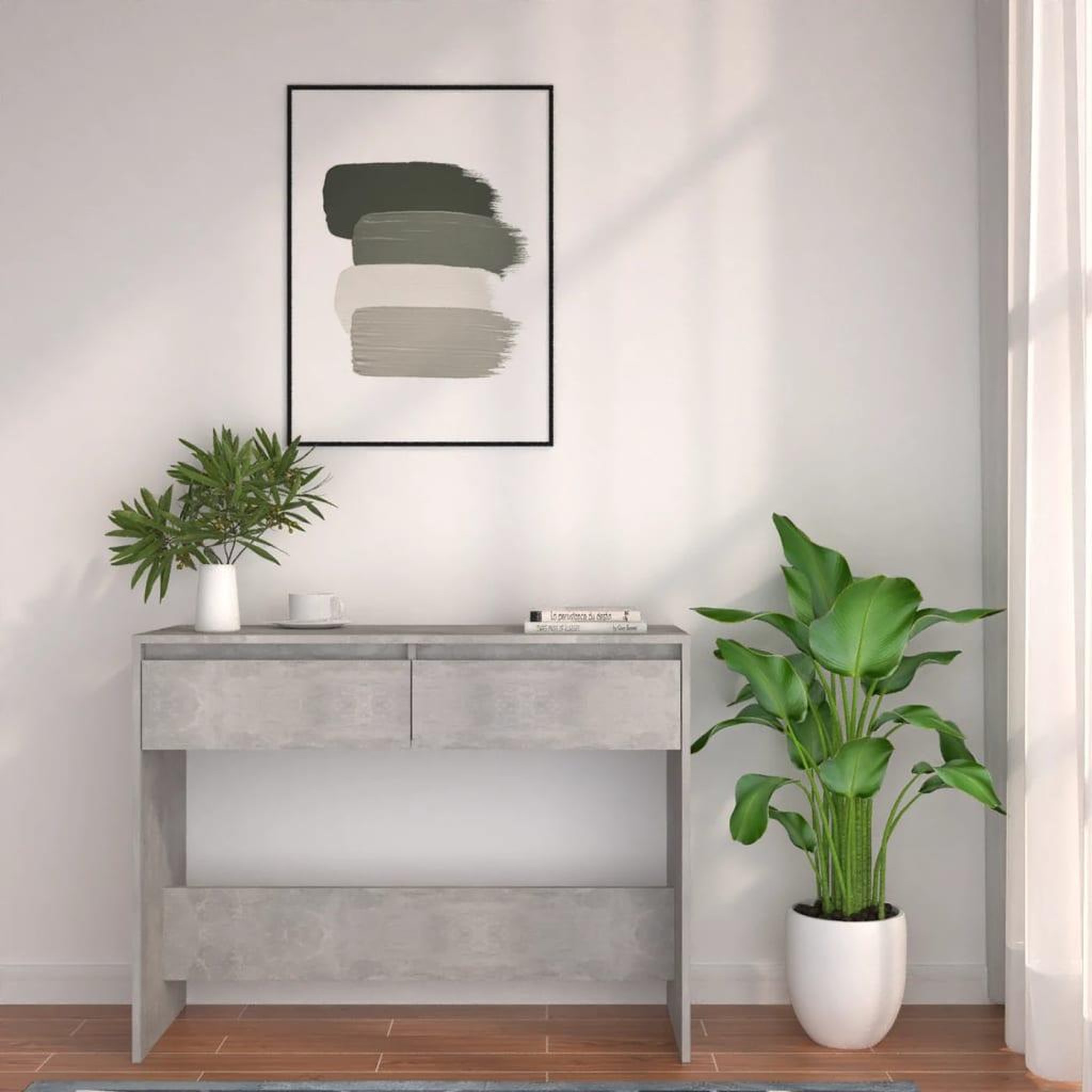 Voir la diapositive 4 : VIDAXL Table console gris beton 100x35x76,5 cm bois d'ingenierie