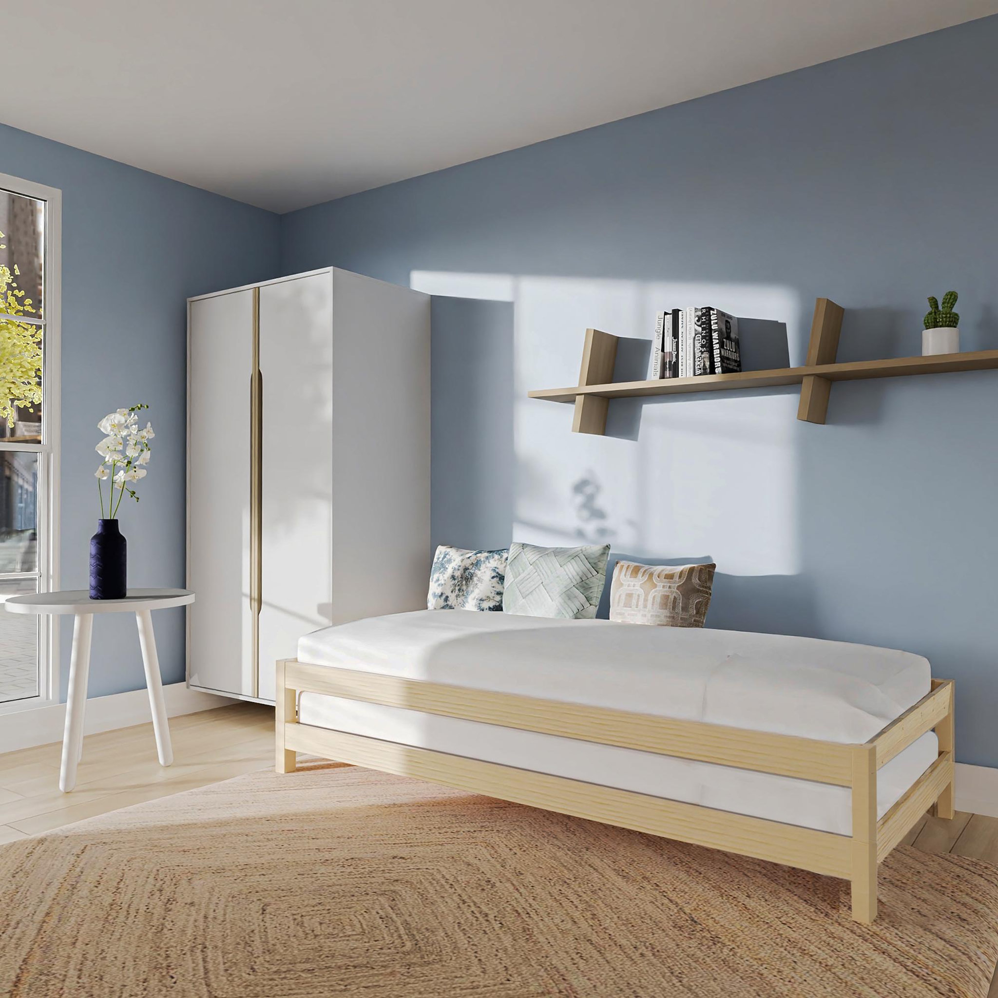 Voir la diapositive 3 : Set de 2 lits empilables 90 X 200 cm + 2 sommiers LUIGI