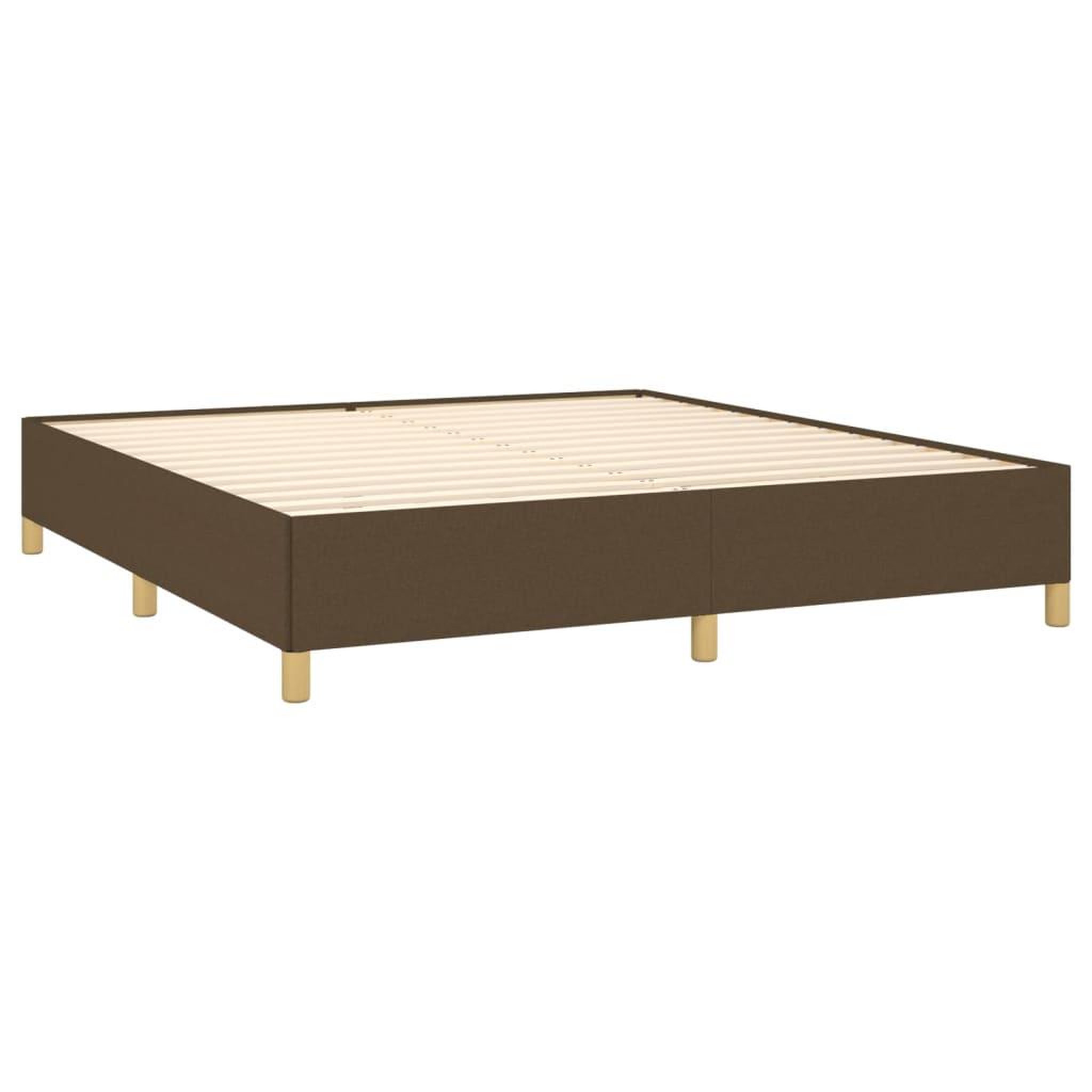 Voir la diapositive 4 : VIDAXL Cadre de lit sans matelas marron fonce 160x200 cm tissu