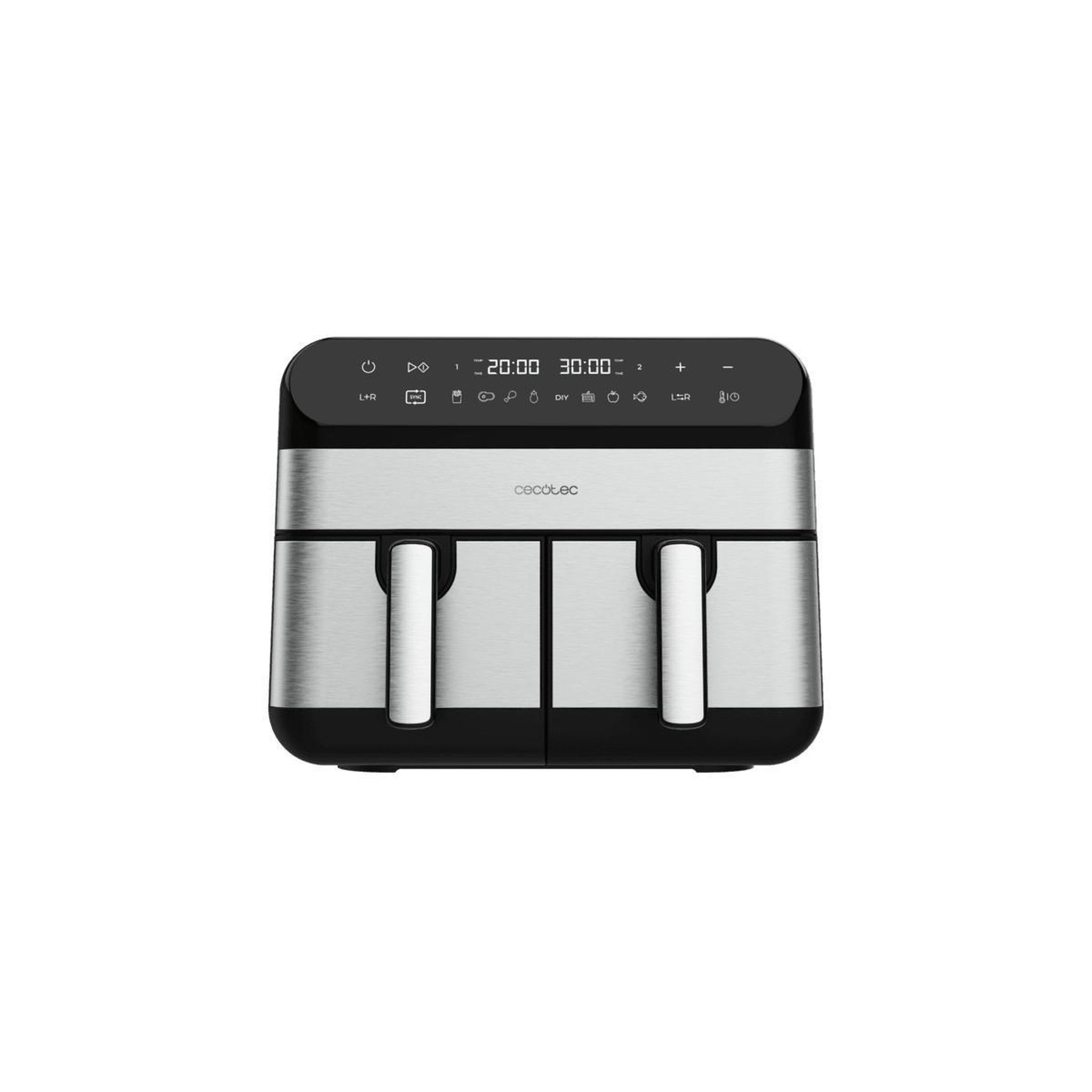 Voir la diapositive 2 : CECOTEC Friteuse à air chaud indépendante cecotec advance 9000 double 9 l 2800 w noir, acier inoxydable