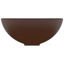 Voir la diapositive 4 : VIDAXL Lavabo rond salle de bain Marron fonce mat 32,5x14 cm Ceramique