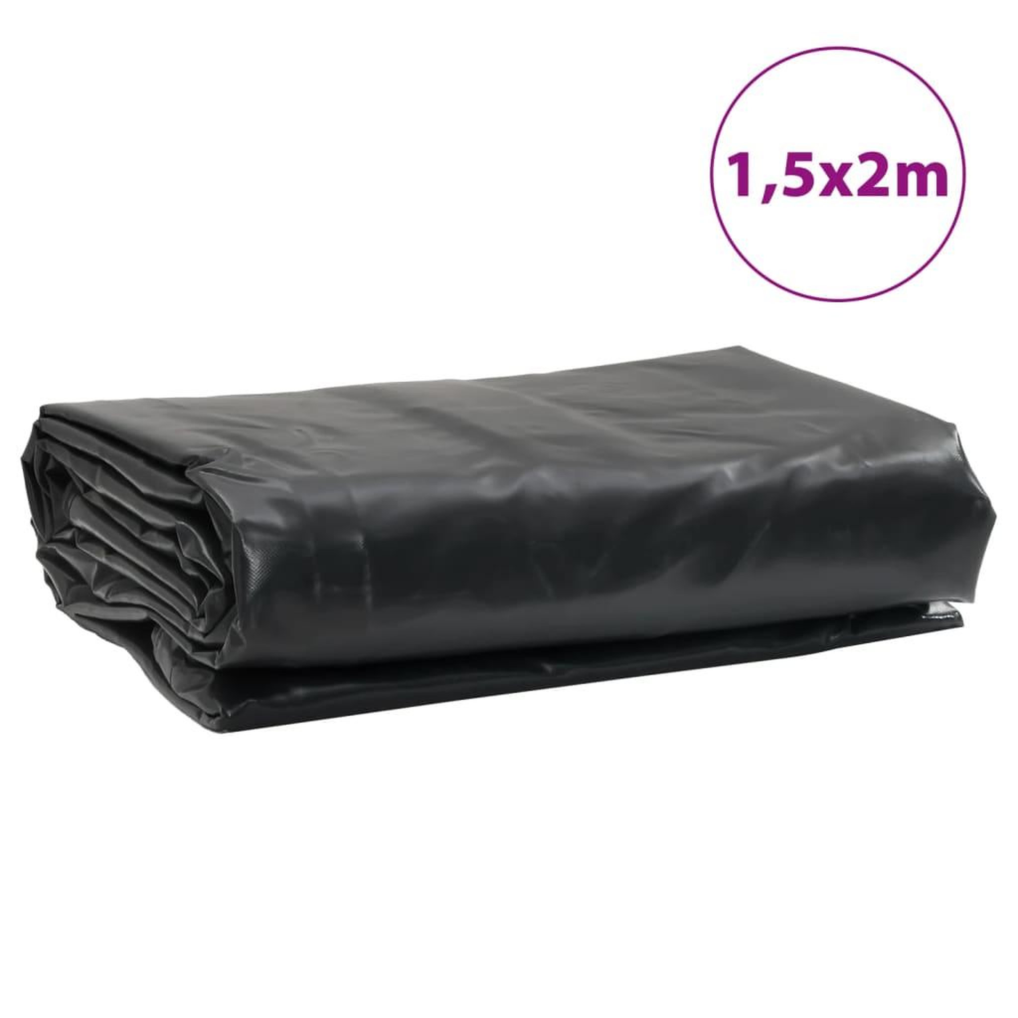 Voir la diapositive 6 : VIDAXL Bache noir 1,5x2 m 650 g/m²