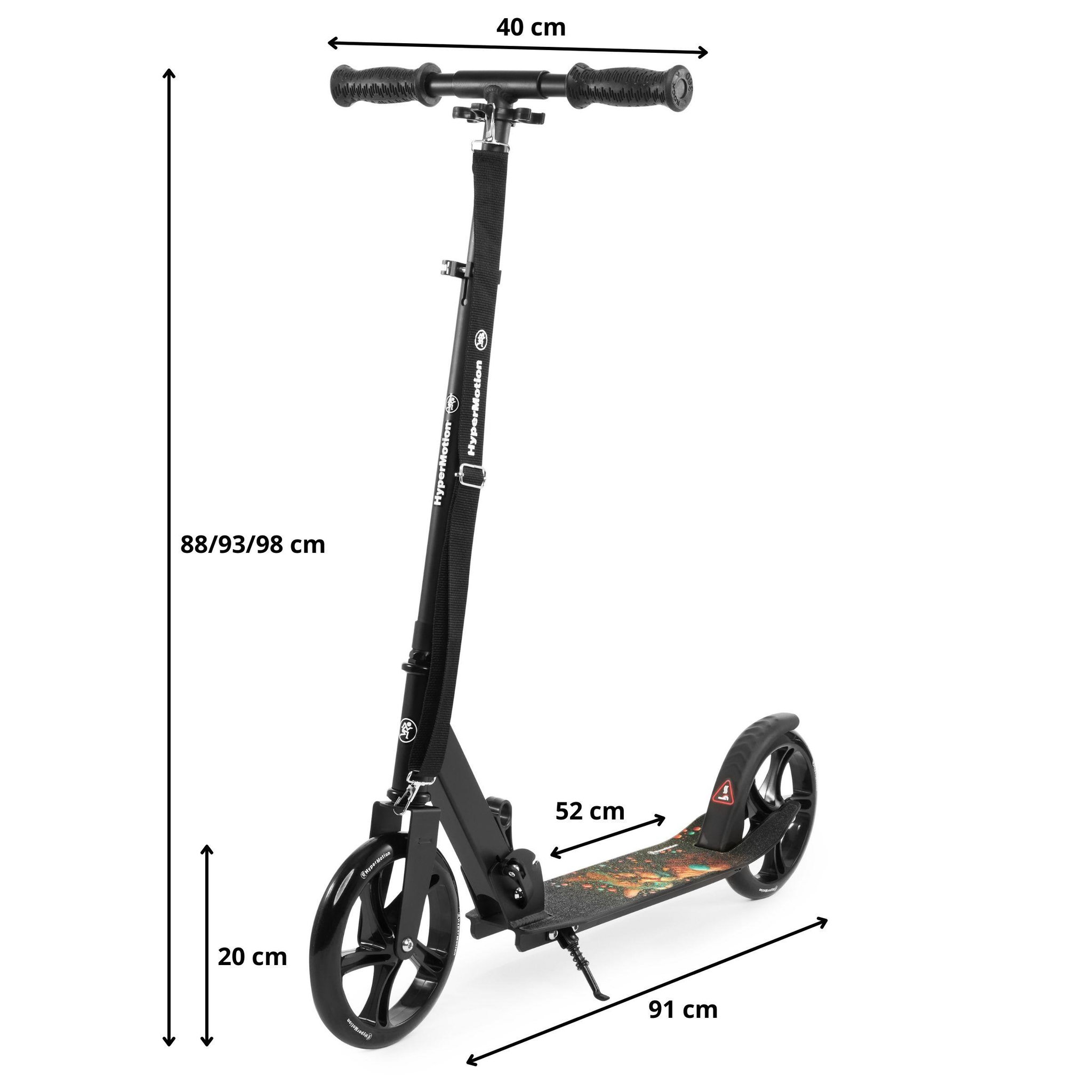 Voir la diapositive 5 : HYPERMOTION Trottinette Enfant Pliable + 7ans, 100kg - Hauteur réglable 88/93/98cm - ABEC-7 Roues 200 mm