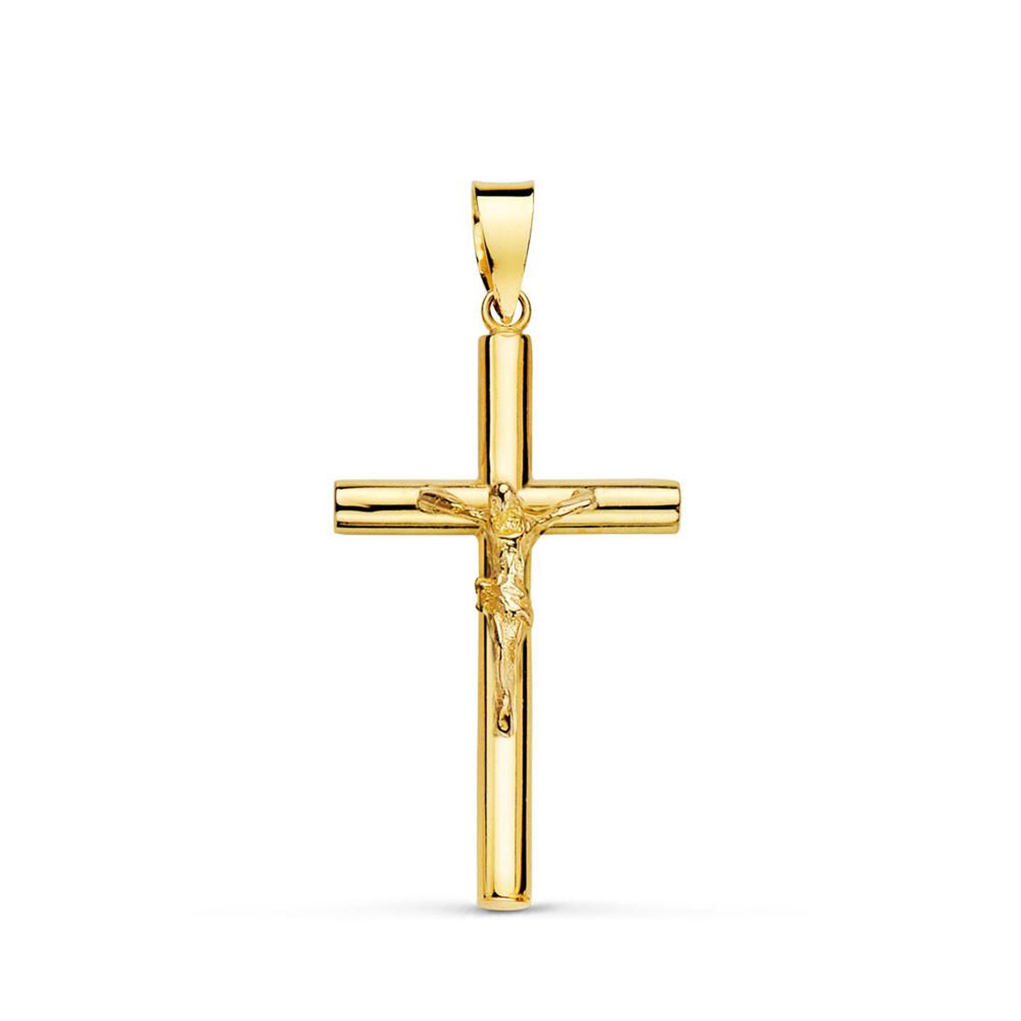L'ATELIER D'AZUR Pendentif  - Médaille Christ sur la Croix Or 18 Carats 750 Jaune - Chaines Offertes