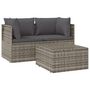 Voir la diapositive 2 : VIDAXL Salon de jardin 3 pcs avec coussins Gris Resine tressee