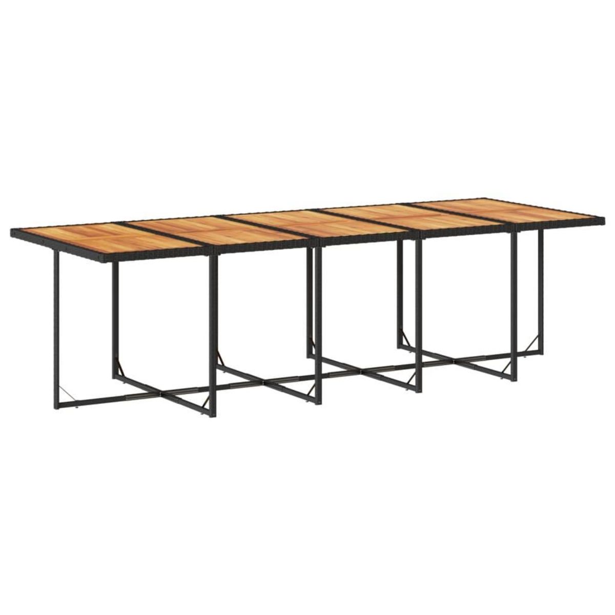 VIDAXL Ensemble a manger de jardin 15 pcs coussins noir resine tressee