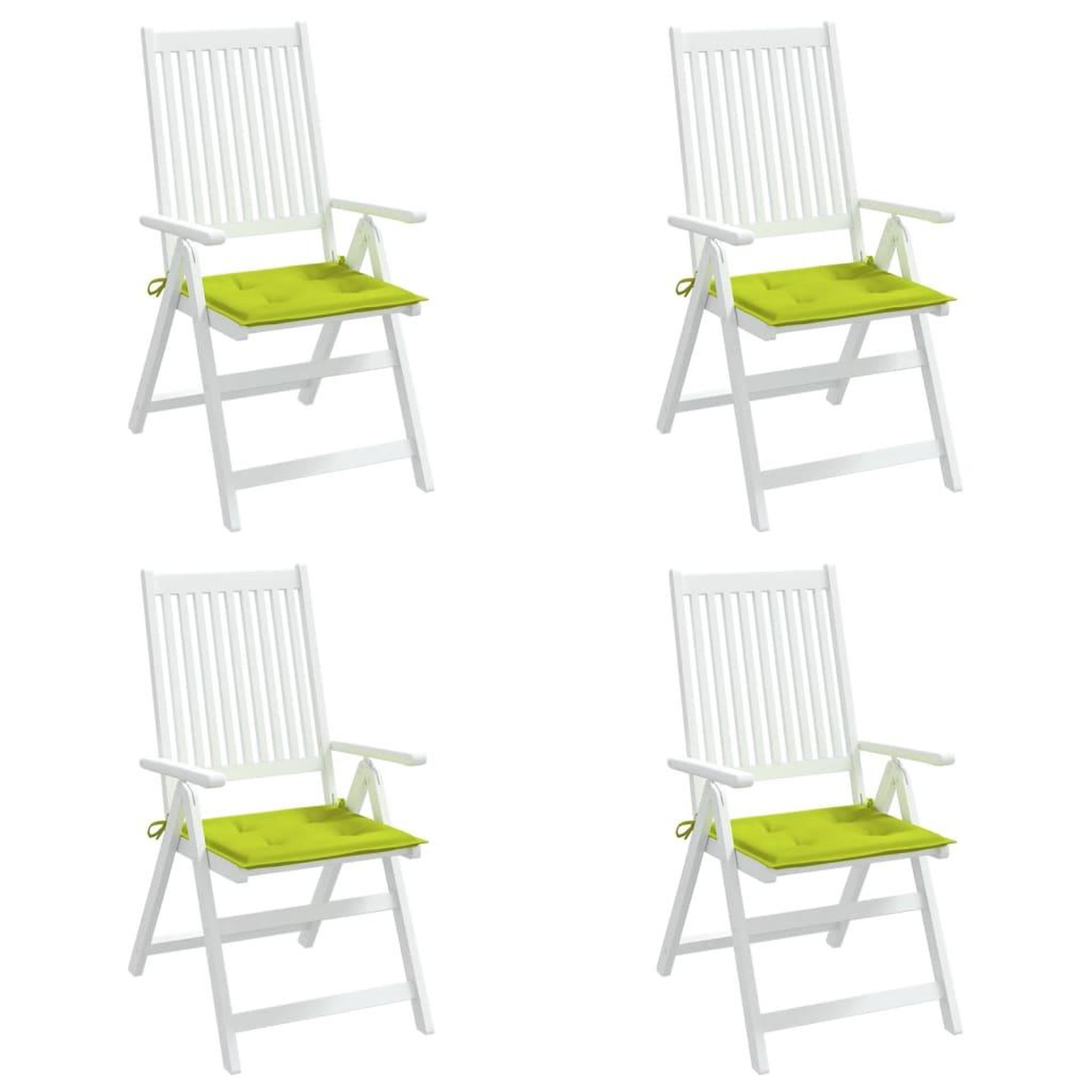Voir la diapositive 4 : VIDAXL Coussins de chaise de jardin lot de 4 vert vif 50x50x3 cm