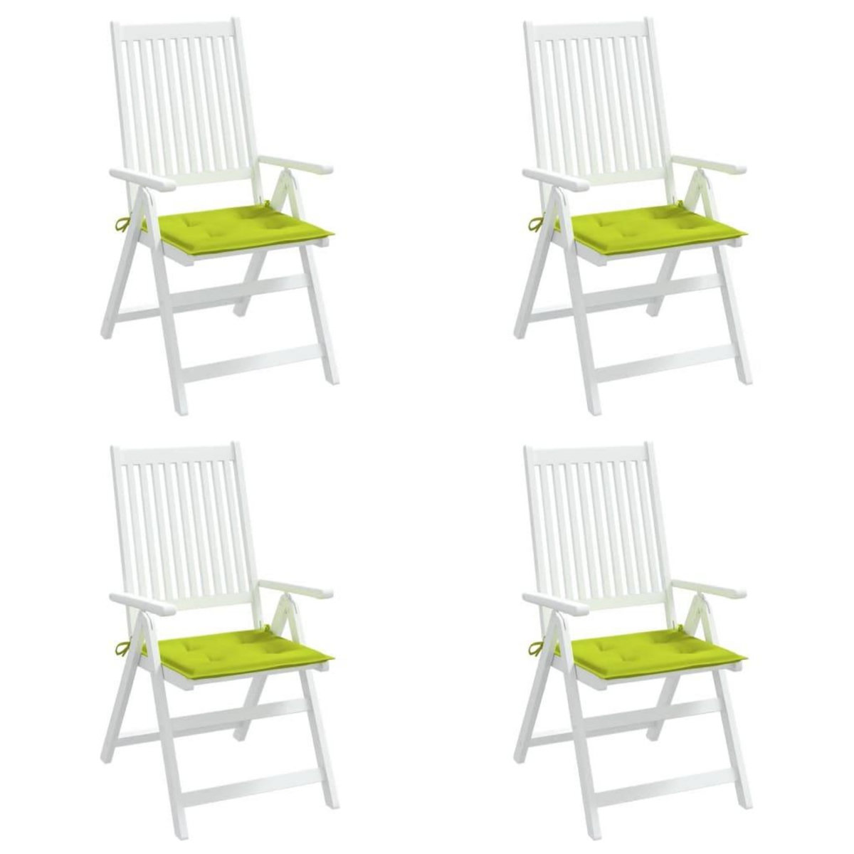 VIDAXL Coussins de chaise de jardin lot de 4 vert vif 50x50x3 cm