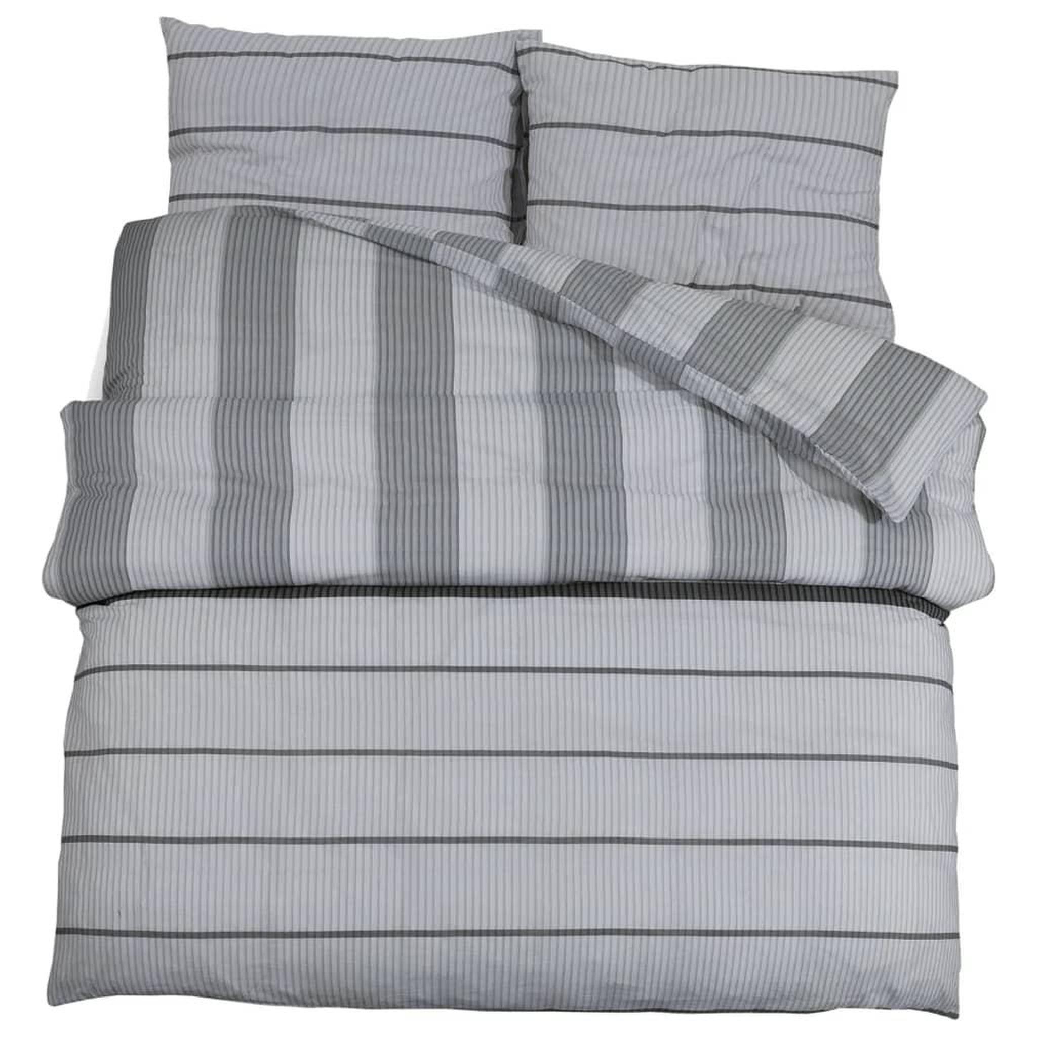 Voir la diapositive 2 : VIDAXL Ensemble de housse de couette Gris 200x200 cm Coton