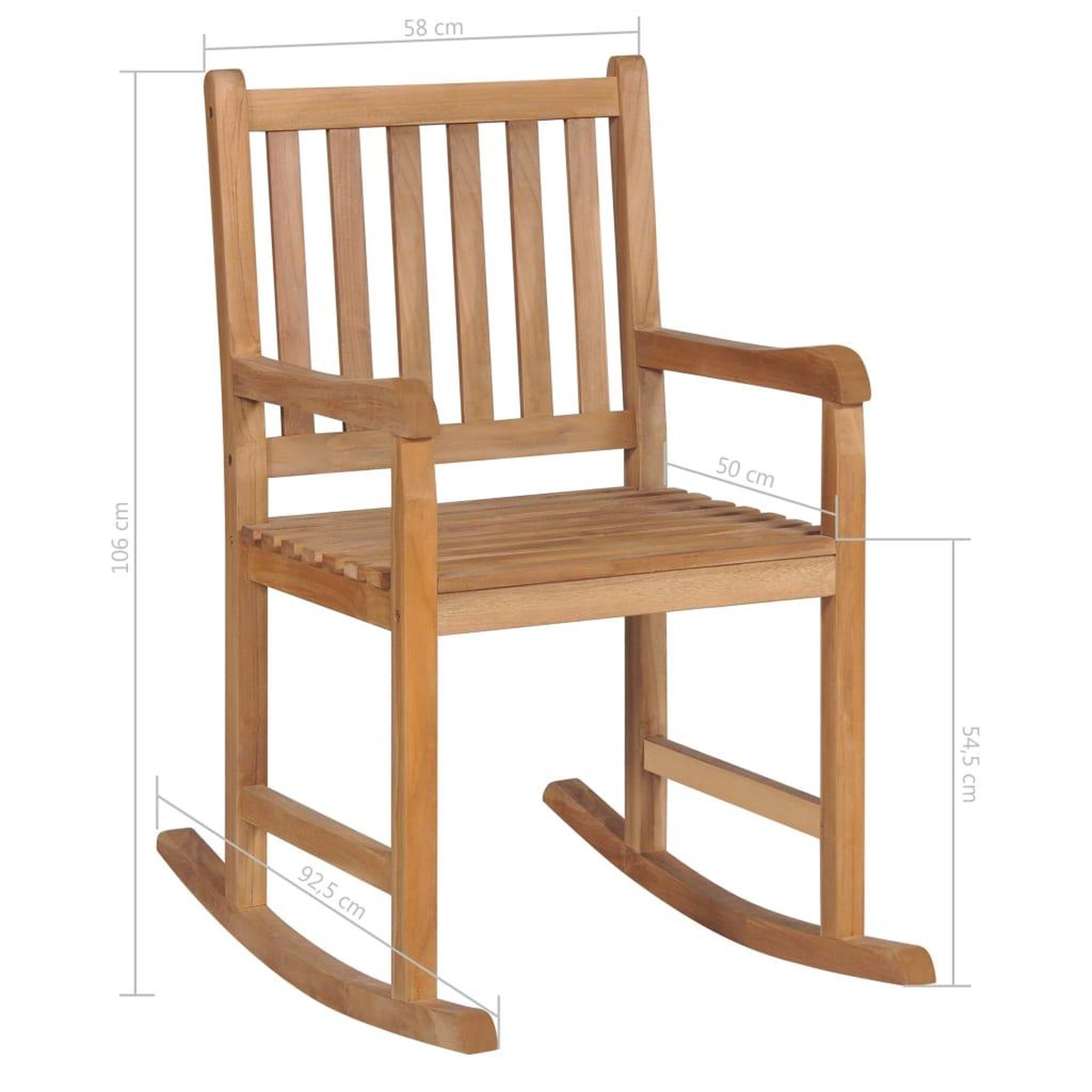 Voir la diapositive 6 : VIDAXL Chaise a bascule avec coussin bleu Bois de teck solide