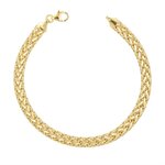 L'ATELIER D'AZUR Bracelet Or Jaune Maille Palmier  Plate  - Femme