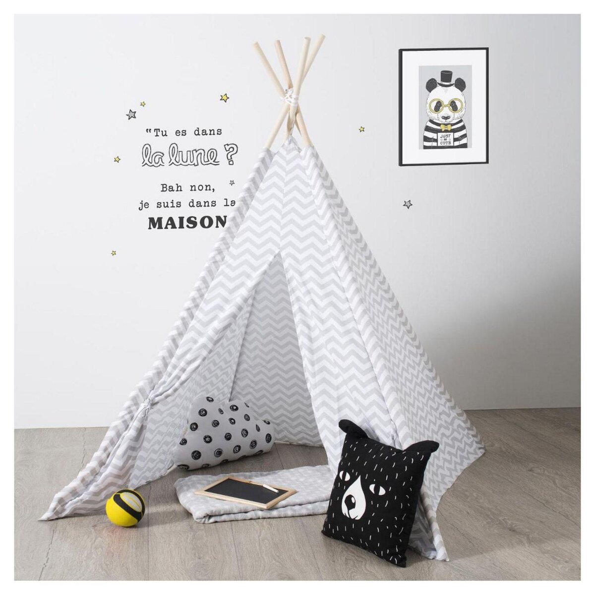 ATMOSPHERA FOR KIDS Tipi d'intérieur enfant motifs rayés Hauteur 160 cm