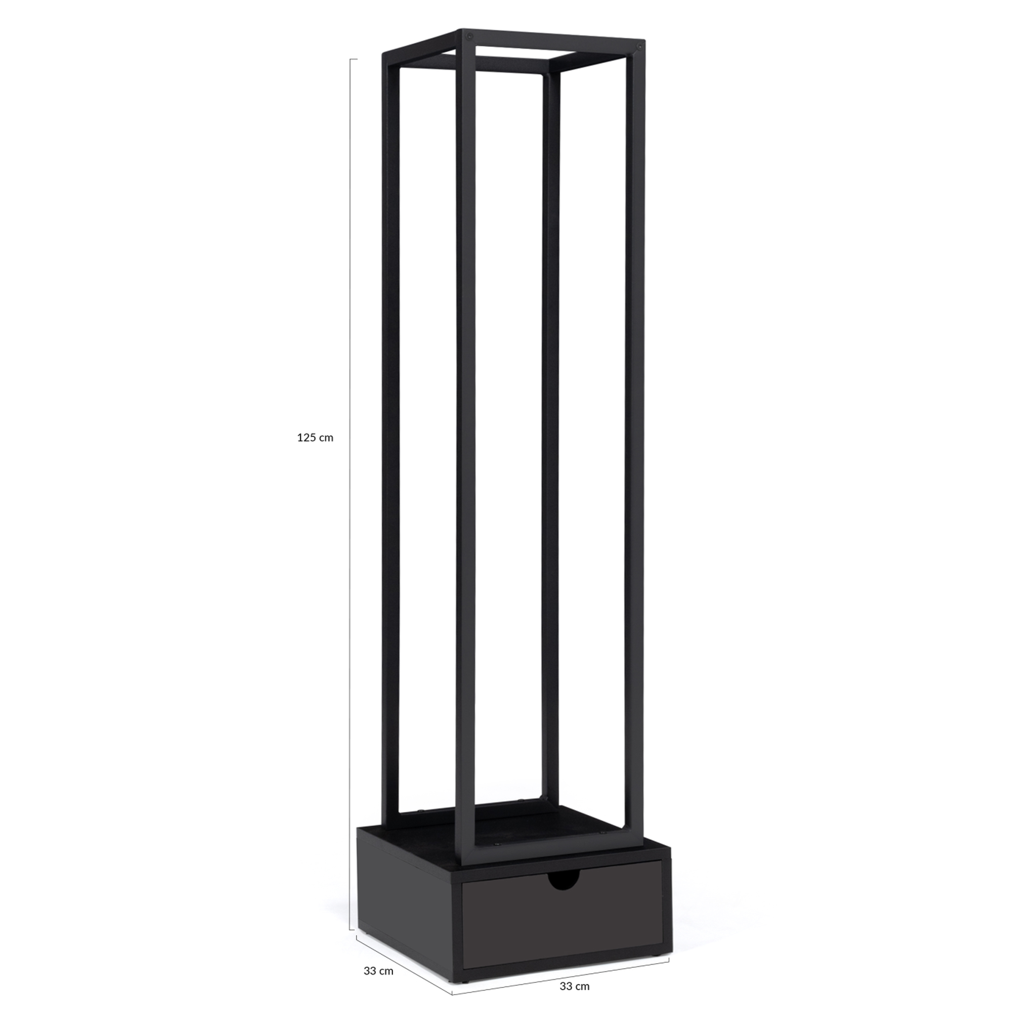Voir la diapositive 5 : ID MARKET Range bûches vertical acier noir H. 125 CM avec tiroir pour cheminée
