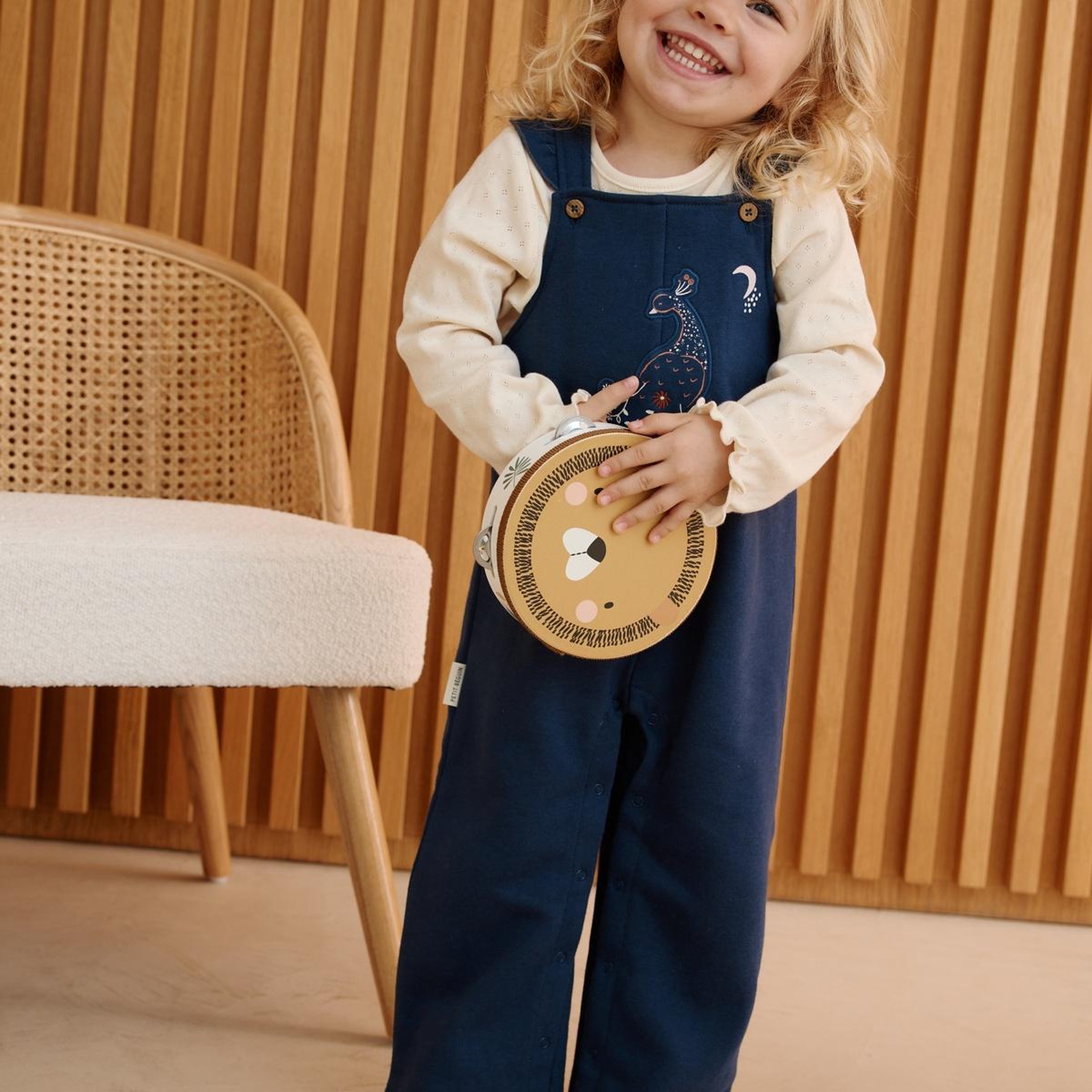 Voir la diapositive 6 : PETIT BEGUIN Ensemble salopette bébé en molleton et t-shirt en pointelle ollie