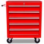 Voir la diapositive 4 : VIDAXL Chariot a outils d'atelier avec 5 tiroirs Rouge