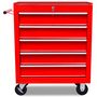 Voir la diapositive 4 : VIDAXL Chariot a outils d'atelier avec 5 tiroirs Rouge