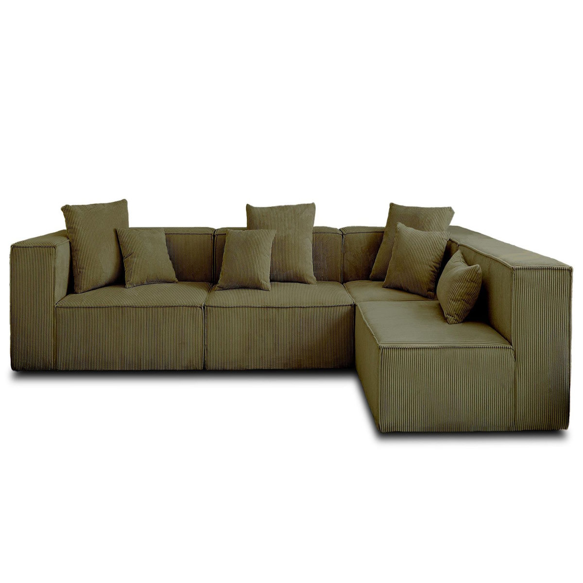 LISA DESIGN Colombine - canapé modulable d'angle droit - 6 places - en velours côtelé