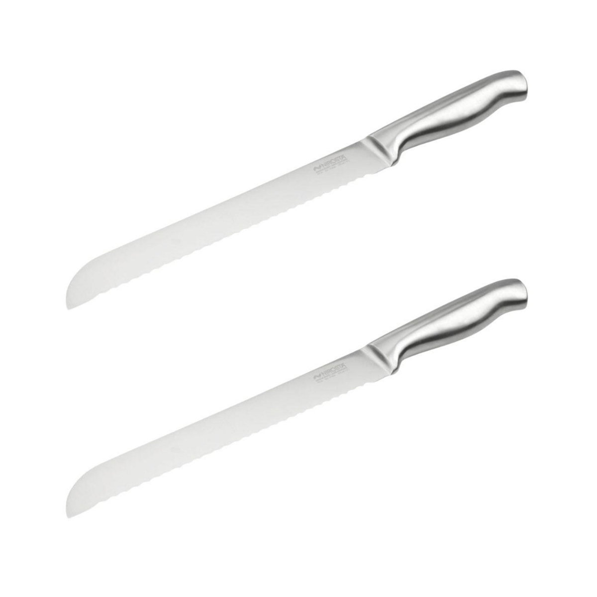 NIROSTA Ensemble de 2 Couteaux à pain en inox 33,5 cm en tout Nirosta