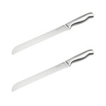 NIROSTA Ensemble de 2 Couteaux à pain en inox 33,5 cm en tout Nirosta