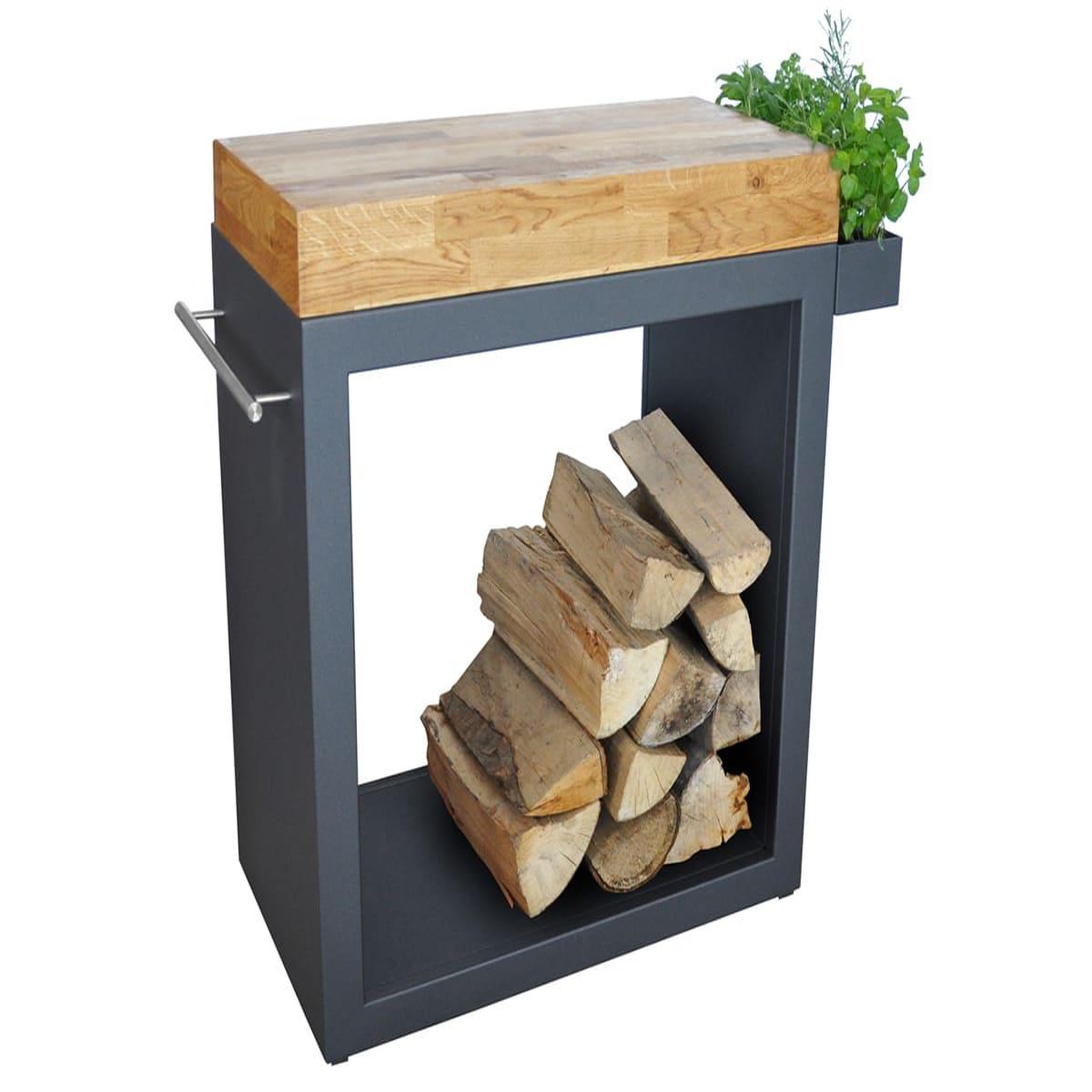 Voir la diapositive 3 : ARTISS DESIGN Meuble multifonction graphite avec tablette bois 80 x 45 x 91 cm - artiss