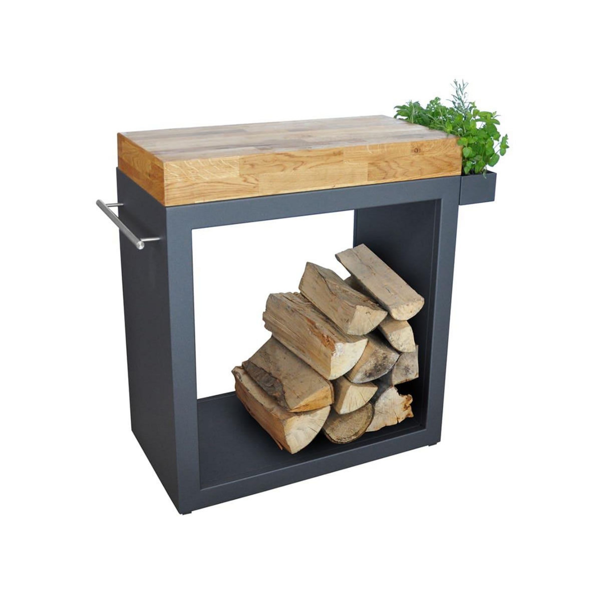 ARTISS DESIGN Meuble multifonction graphite avec tablette bois 80 x 45 x 91 cm - Artiss