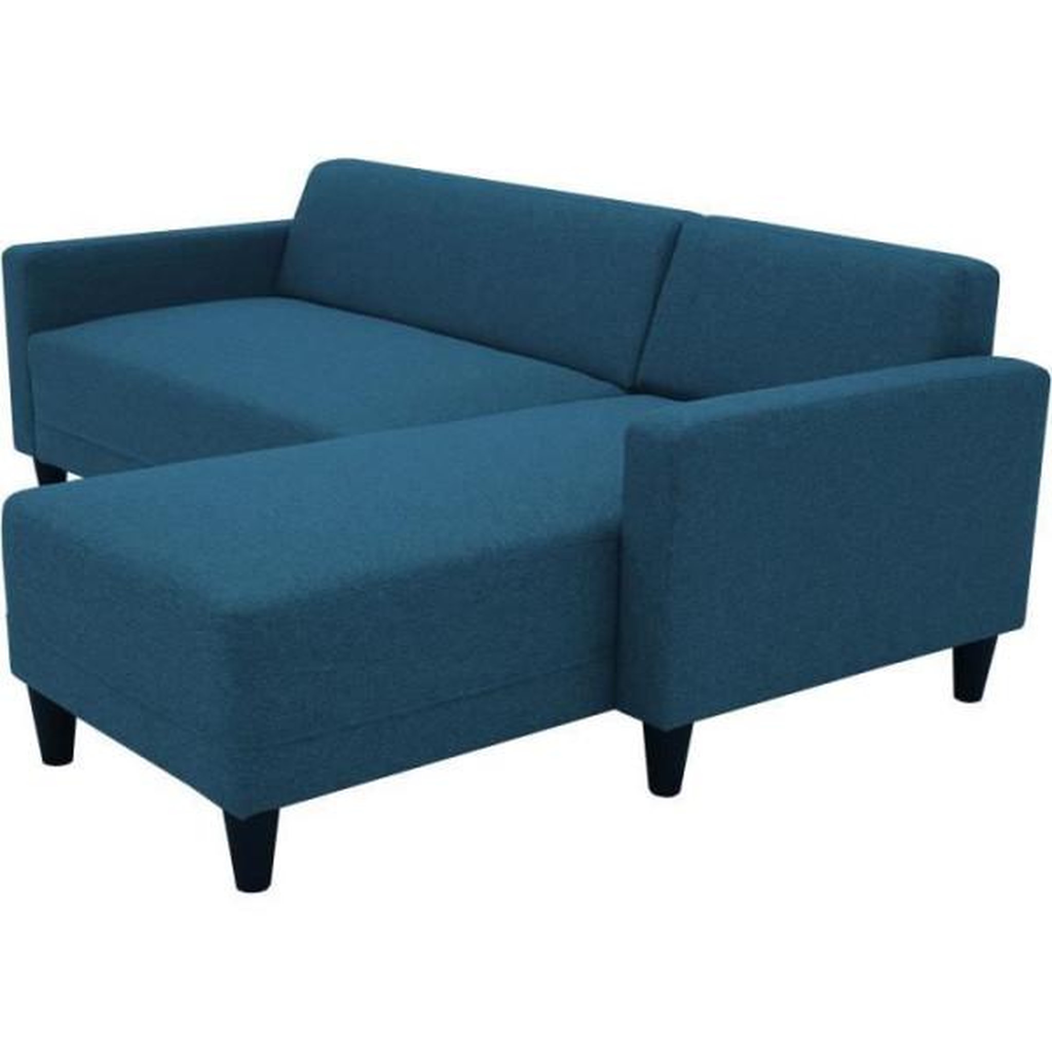 Voir la diapositive 5 : MARKET24 Canapé d'angle fixe 4 places BOB - Tissu marine - Réversible - L 197 x P 117 x H 65 cm