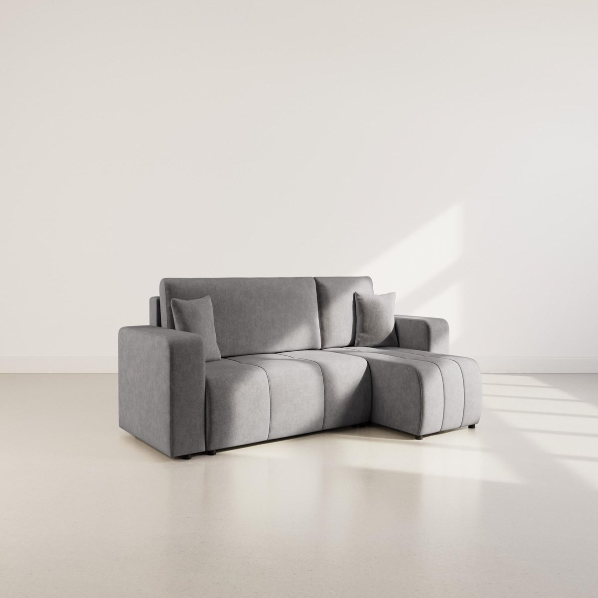 BEST MOBILIER Nicole - canapé d'angle réversible 4 places convertible avec coffre en tissu