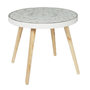 Voir la diapositive 2 : Paris Prix Table Basse Design  Arabesque  50cm Blanc & Beige