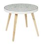 Voir la diapositive 2 : Paris Prix Table Basse Design  Arabesque  50cm Blanc & Beige