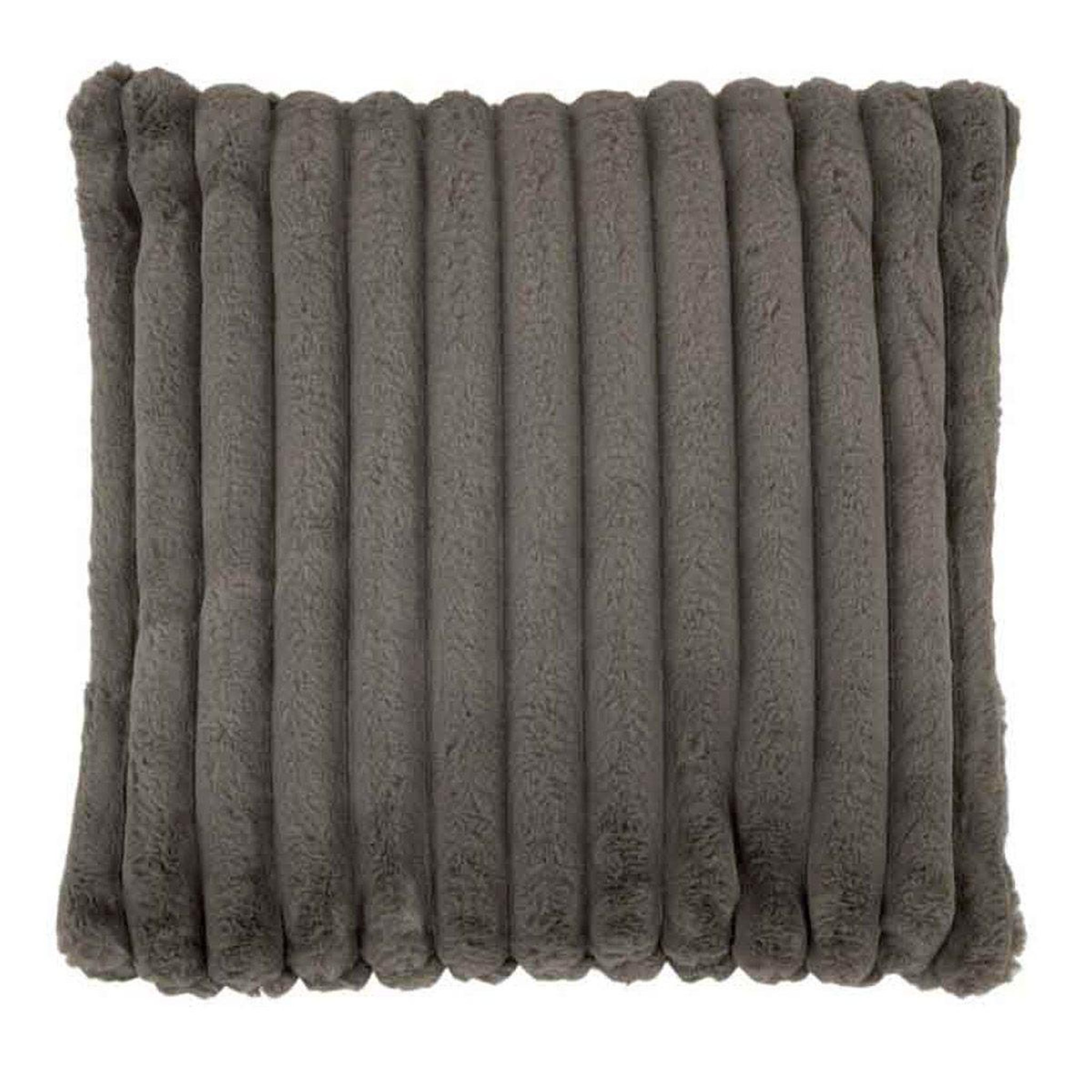 Voir la diapositive 1 : J-LINE Coussin déco  corduroy  45x45cm gris foncé