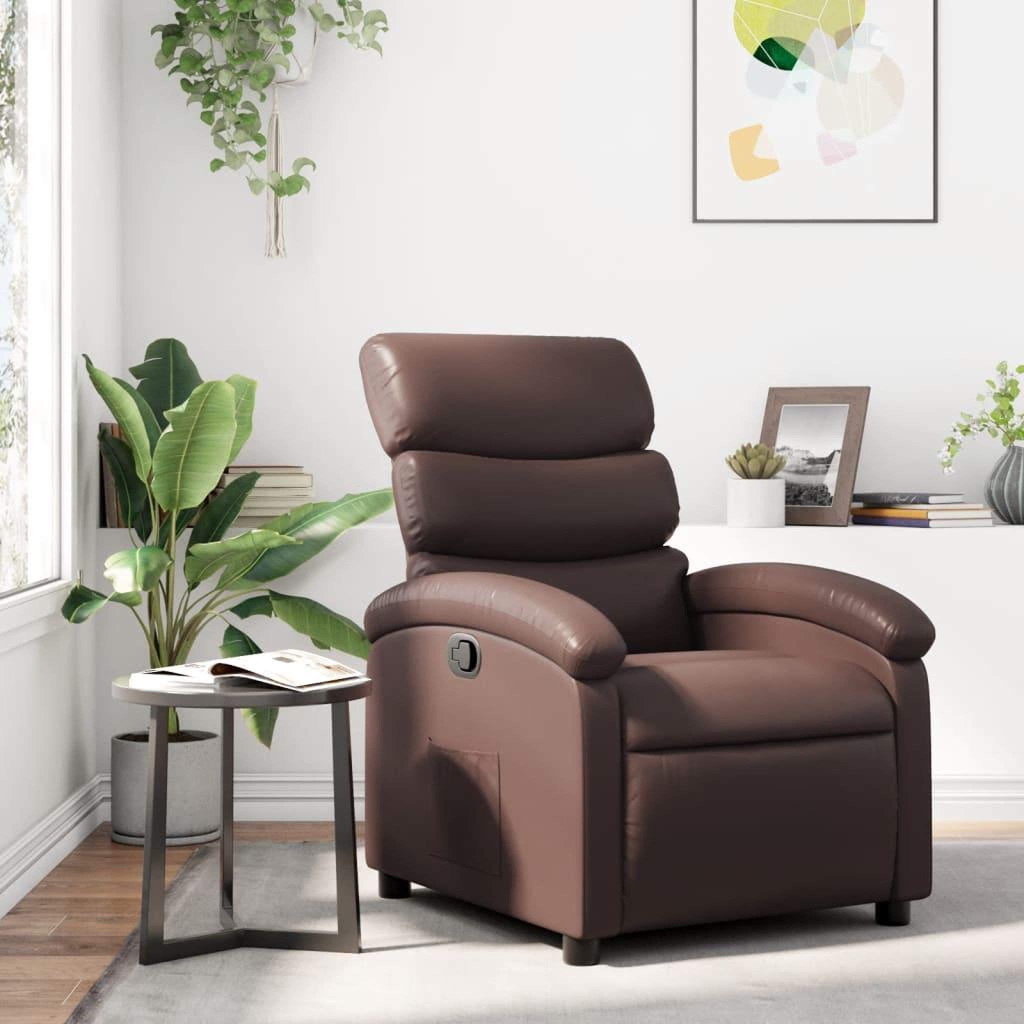 VIDAXL Fauteuil inclinable Marron Similicuir