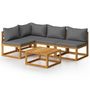 Voir la diapositive 2 : VIDAXL Salon de jardin 5 pcs avec coussin Bois d'acacia solide