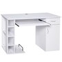 Voir la diapositive 1 : HOMCOM Bureau informatique multimédia multi-rangements avec étagère tiroir tablette clavier MDF 120 x 60 x 74 cm blanc