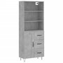 Voir la diapositive 2 : VIDAXL Buffet haut Gris beton 69,5x34x180 cm Bois d'ingenierie