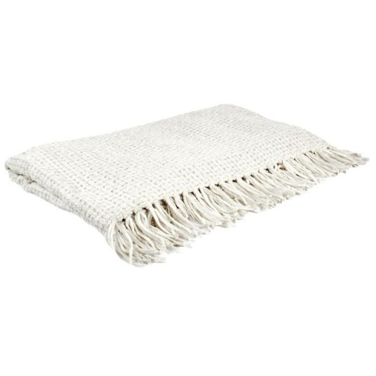Paris Prix Plaid Chenille Gaufré  Crush  125x150cm Blanc
