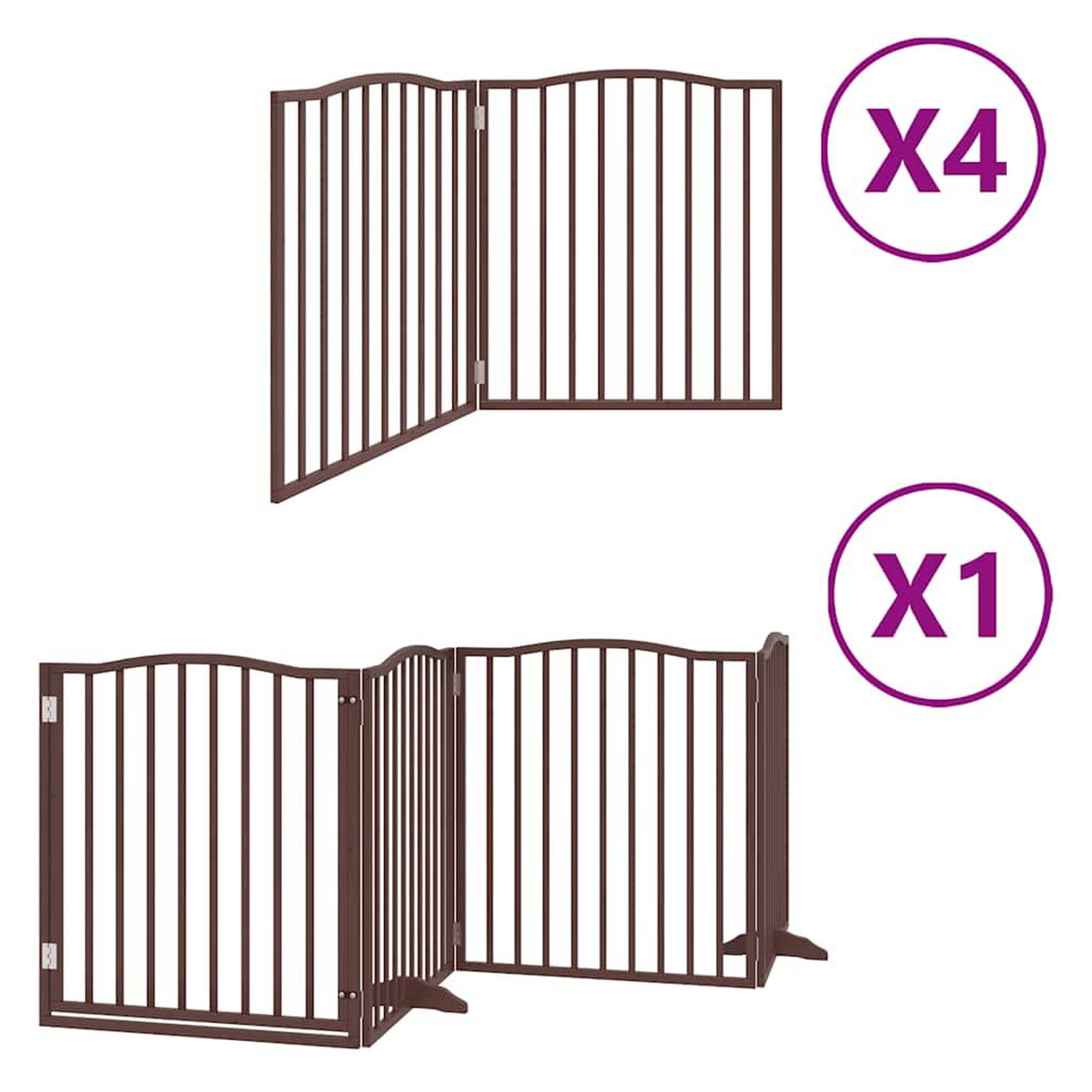 Voir la diapositive 2 : VIDAXL Barriere pour chien porte pliable 12 panneaux bois de peuplier