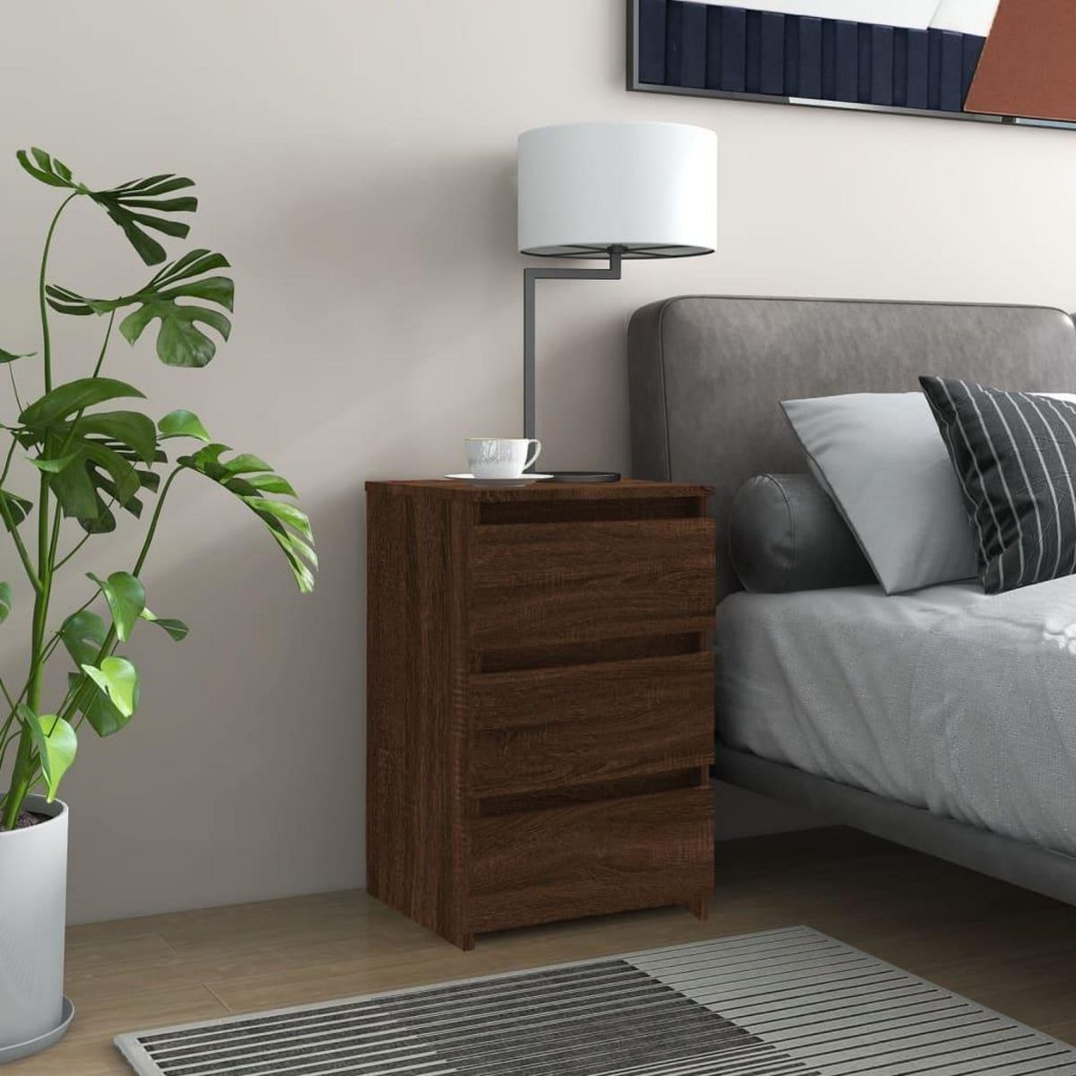 VIDAXL Table de chevet Chene marron 40x35x62,5 cm Bois d'ingenierie